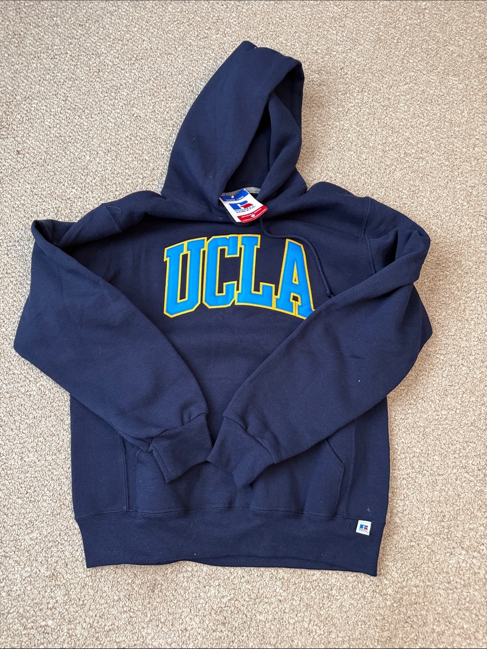 Russell Athletic Navy Hoodie with Blue and Yellow UCLA Logo